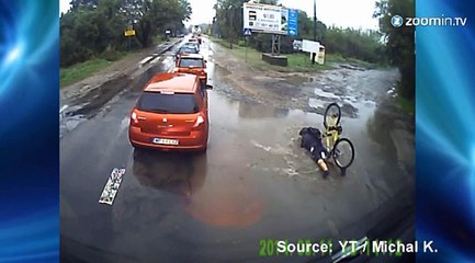 Une belle gamelle pour ce cycliste!