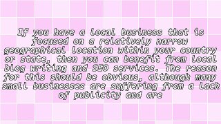 Local Business Benefits From Blog Writing and SEO Services