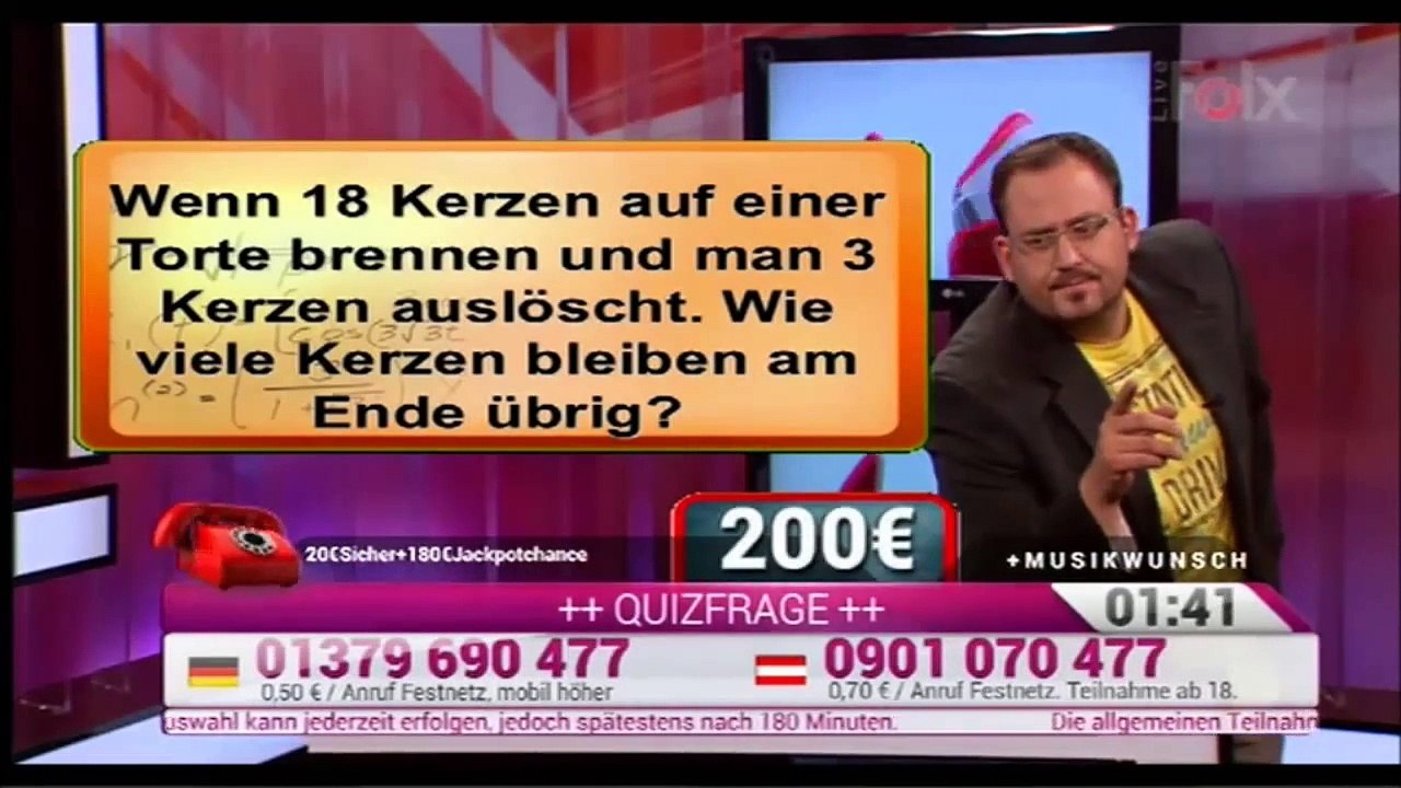 Folx Quiz: Andre und die Kerzen-Quizfrage (26.06.2015)