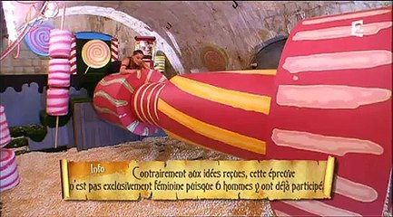 Joy Esther sexy dans l'épreuve des cylindres de Fort Boyard