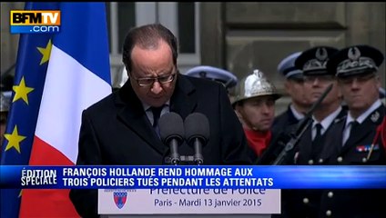 L'hommage rendu par François Hollande aux trois policiers