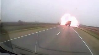 Truck explodes in flames