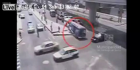Mini bus clashes with  woman at bus "stop"