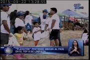 Miles de voluntarios limpiaron las playas del Guayas en la Playatón