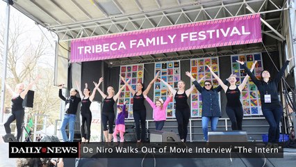 De Niro Walks Out of Movie Interview "The Intern"