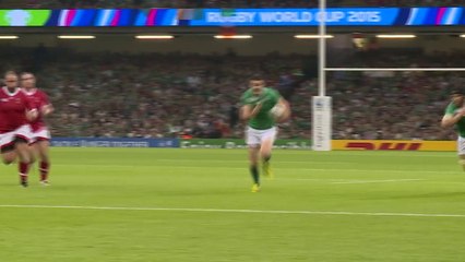 Johnny scores his try against Canada