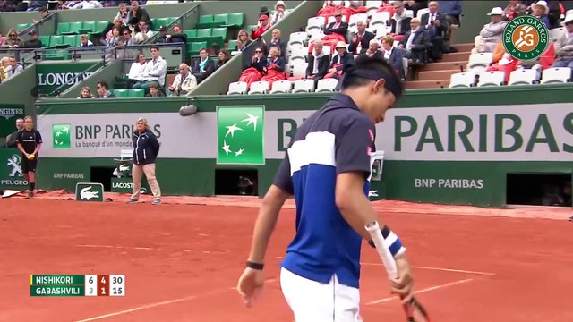 23. K. Nishikori v. T. Gabashvili 2015 French Open Men s Highlights 4th Round