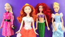 Disney Princess Doll Dress Up Elsa Merida Ariel Cinderella Barbie Clothes