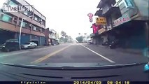 Lucky escape from death after scooter hits a truck