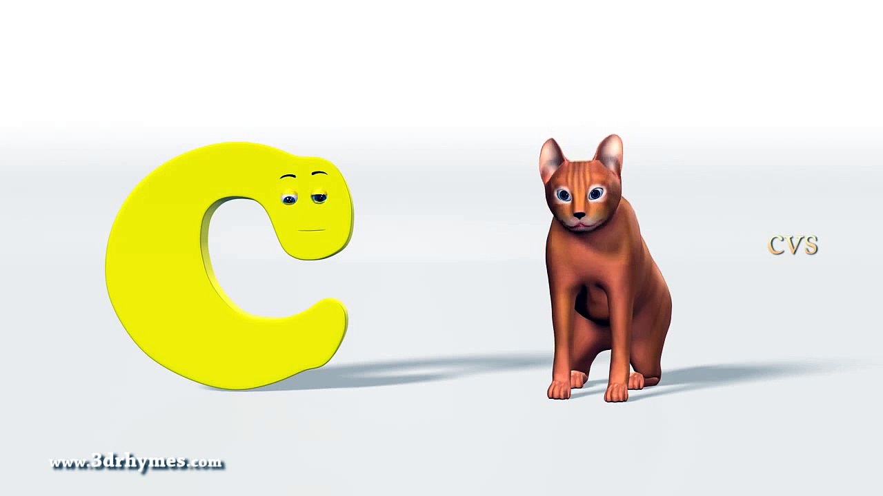 A is For Apple Nursery Rhyme 3D Animation Alphabet ABC Phonics Songs for children