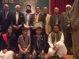 Rehmat Aziz Chitrali receiving Dr A Q Khan Gold Medal 2015