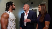 Stephanie McMahon, Triple H, Seth Rollins and Sheamus Backstage Segment