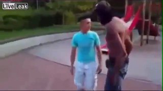 Big Dude Gets Knocked Out Cold.