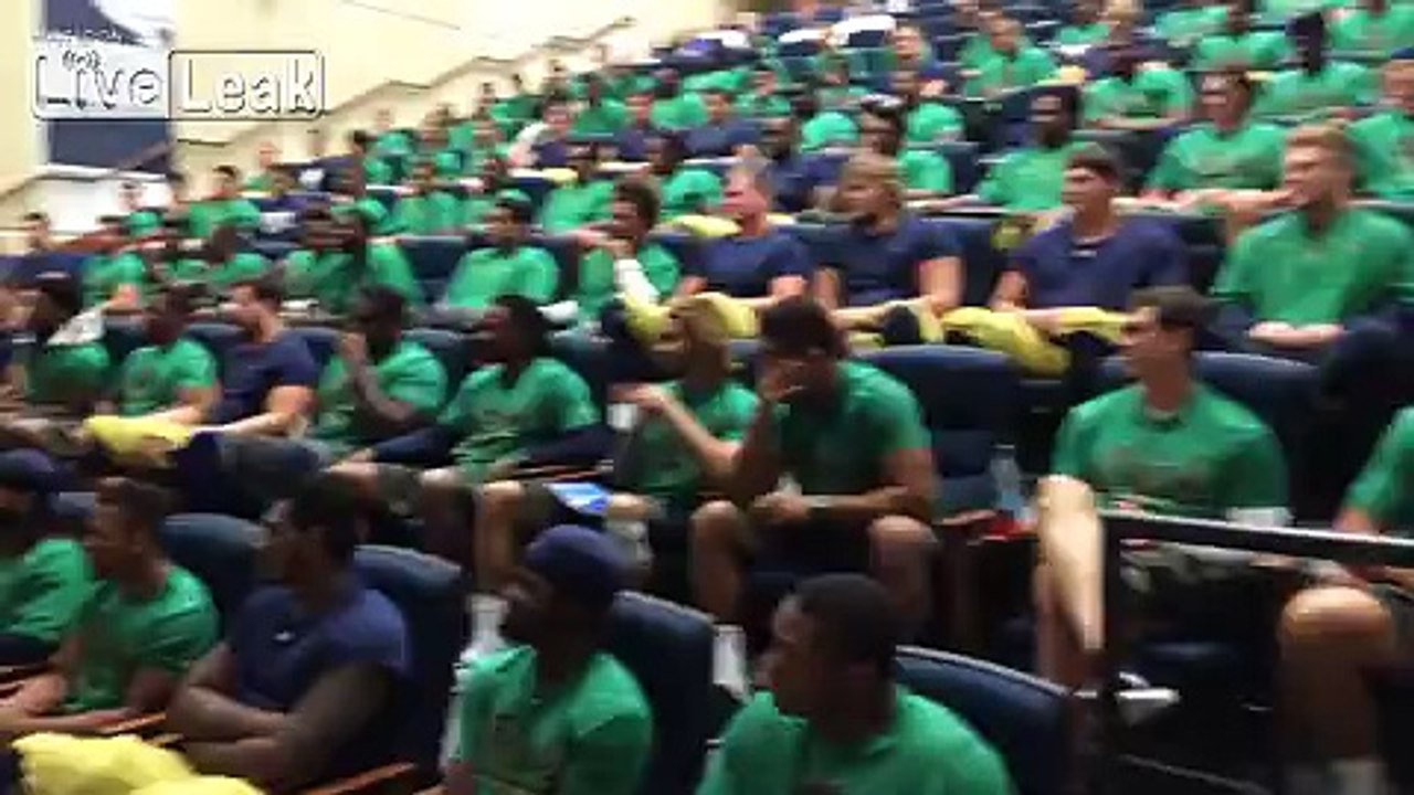 LiveLeak.com - Notre Dame Coach Brian Kelly Surprises Walk-On...