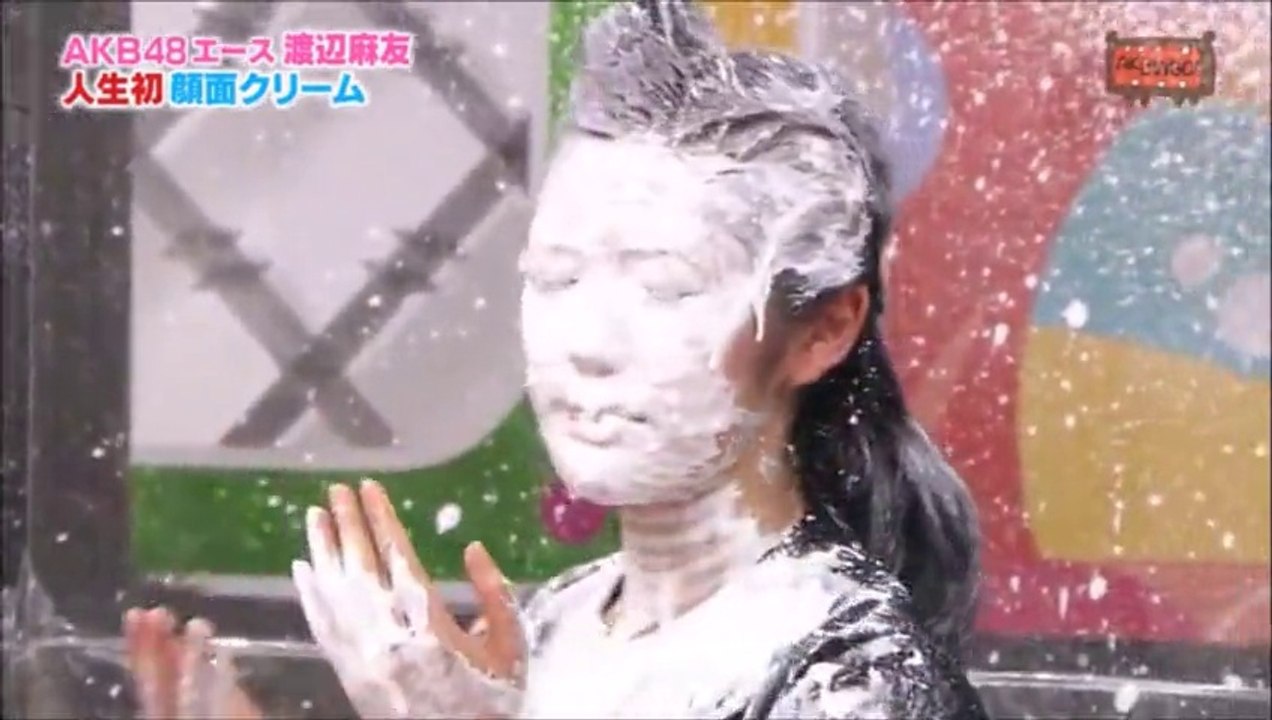 ＡＫＢ４８ 武藤十夢/渡辺麻友/島崎遥香　クリームまみれ！　AKB48 Tomu Muto/Mayu Watanabe/Haruka Shimazaki gets pied