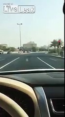 Saudi Arabia : Close-Call for Insanely Speedy Car  (Fake or not ?)