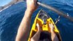 Kayak fisherman defends himself from Hammerhead shark