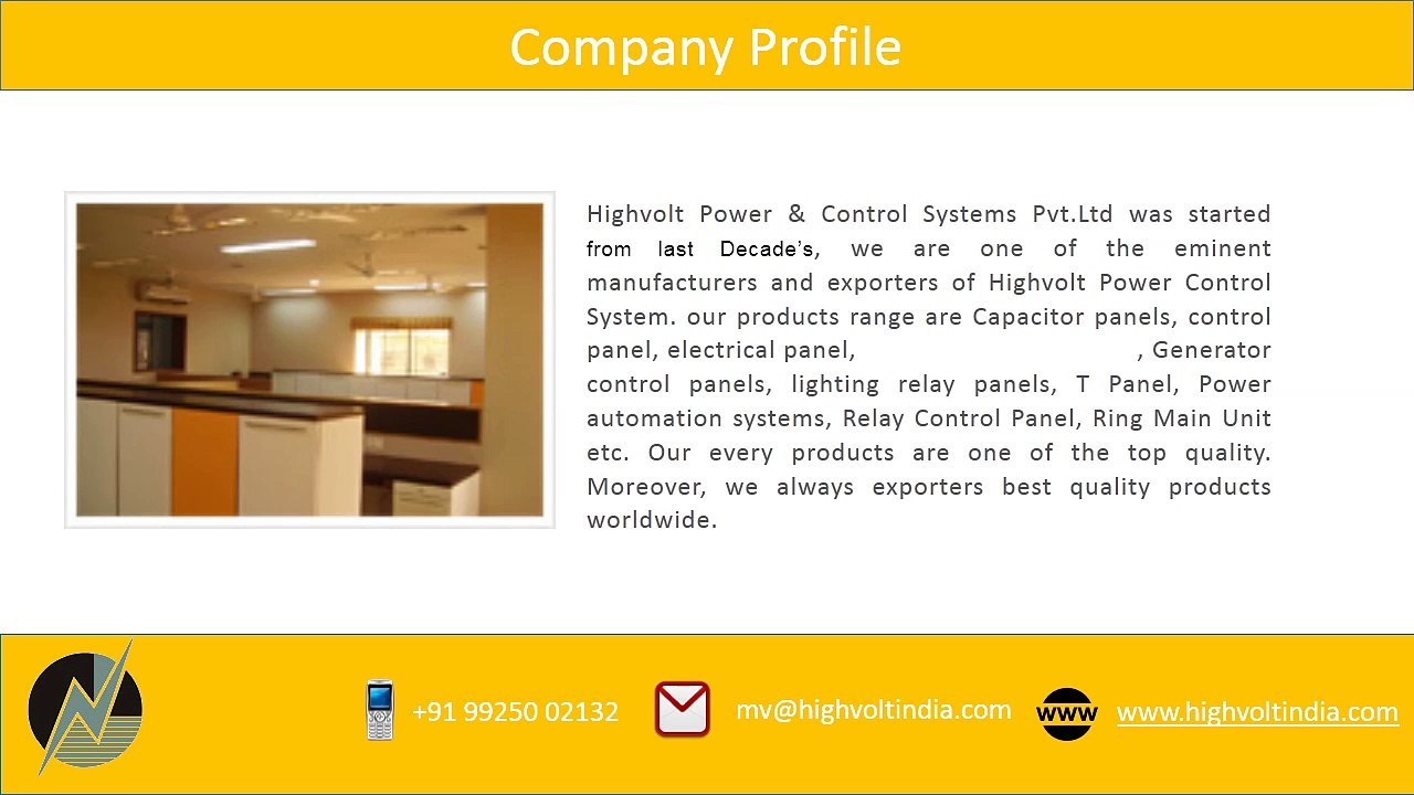 High Voltage Control Panel Manufacturers By Highvolt Power
