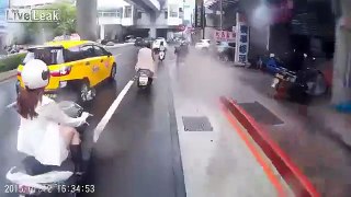 Saving a fallen babe on scooter