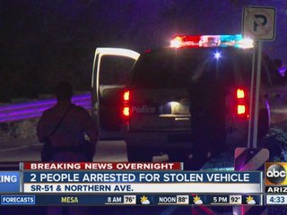 Two people arrested for stolen vehicle