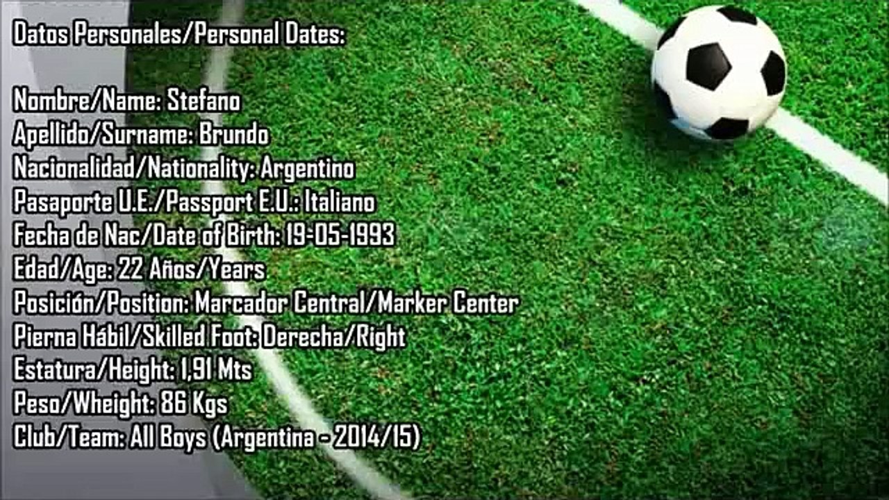 Stefano Brundo 22y 1.91m CB Argentina Eu Passport