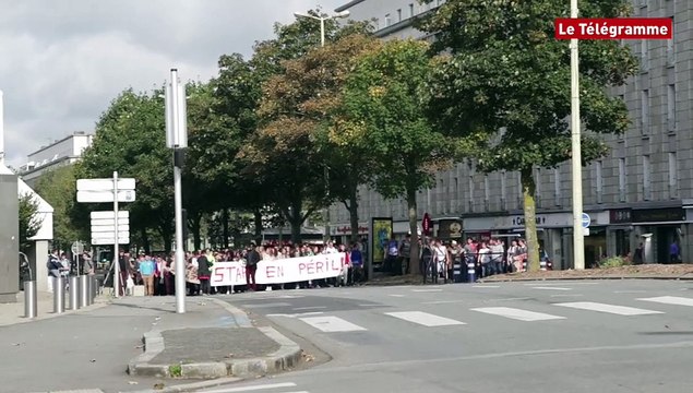 Brest. 200 étudiants en sport manifestent