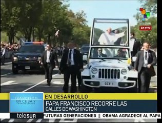 Francisco saluda al pueblo estadounidense en Washington