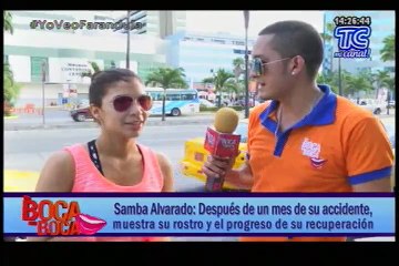 Samba Alvarado- Después de un mes de su accidente, muestra su rostro y el progreso de su recuperación