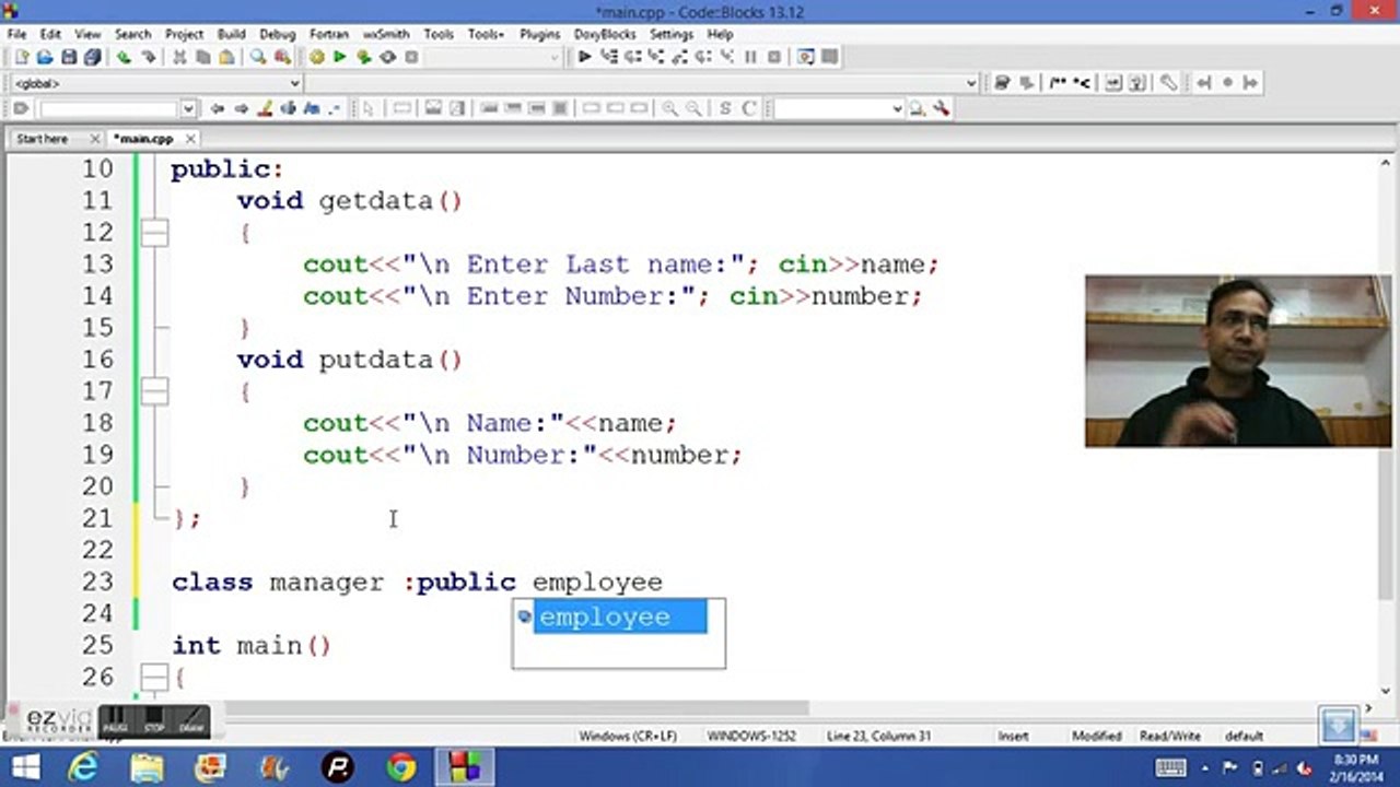 20 CPP-INHERITANCE EXAMPLE MINI PROJECT HINDI