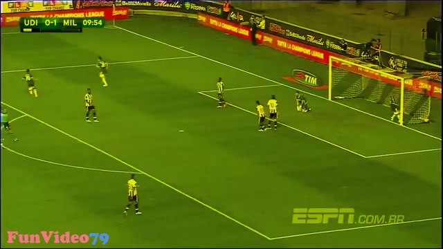 Udinese vs AC Milan 2-3 2015 ● Mario Balotelli Free Kick Goal