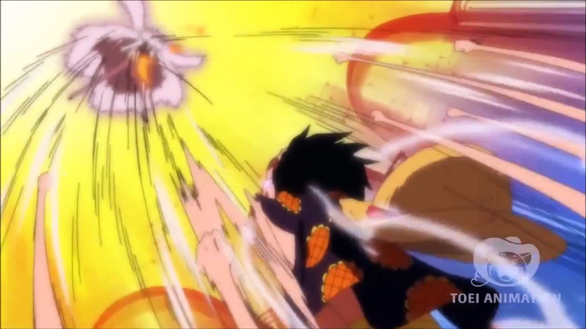 One Piece Luffy Destroys Doflamingo S Clone Red Hawk One Piece Tv