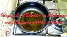 Choquinhos Salteados em Balsâmico com Linguine al Nero di Sepia