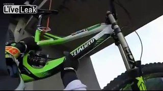 LiveLeak.com - Biker Films Insane 60m Bike Dam Drop in Slovenia