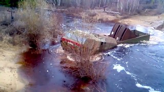 Russian Tank Tracked Transporter Crossing River - Heavy Load