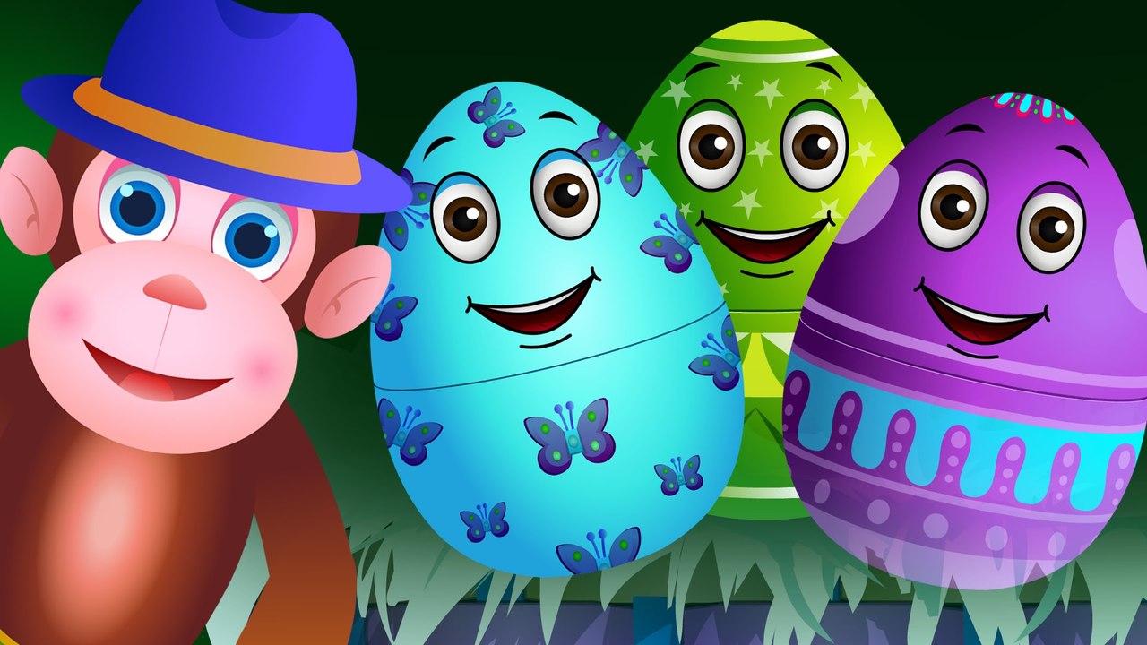 Surprise Eggs Nursery Rhymes | Five Little Monkeys | Learn Colours & Objects | ChuChu TV