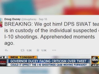 Governor Ducey facing criticism over tweet