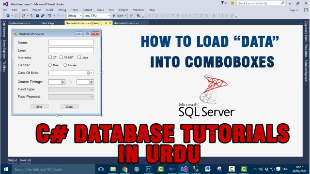 P(7) C# Database Tutorials In Urdu - How to load Data Into ComboBoxes