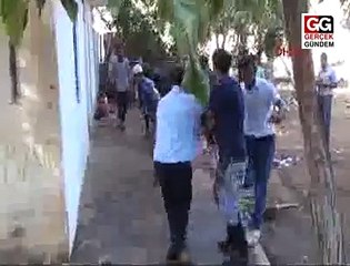 Eve giren boğa içeridekilere zor anlar yaşattı