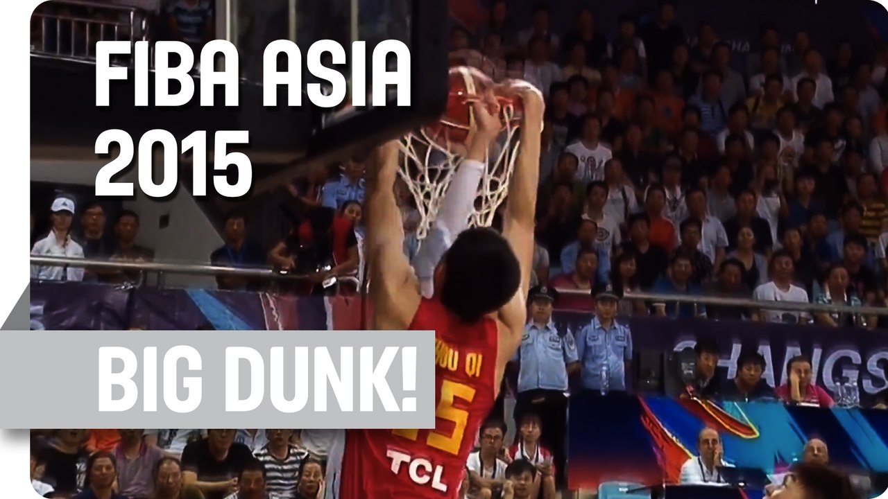 Zhou Qi's Big Jam v Korea! - 2015 FIBA Asia Championship