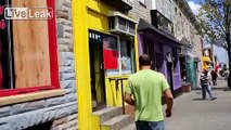LiveLeak.com - Baltimore protesters tried to light this pizza shop owner on fire. Listen to what he is going to do to secure his business.