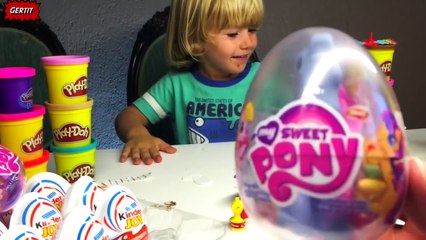 Play Doh Peppa Pig Kinder Surprise Eggs My Little Pony Angry Birds - By GERTIT