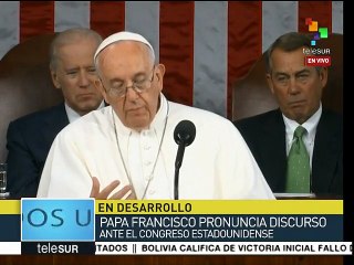 Papa Francisco pide en el Congreso de EEUU no temer a los extranjeros