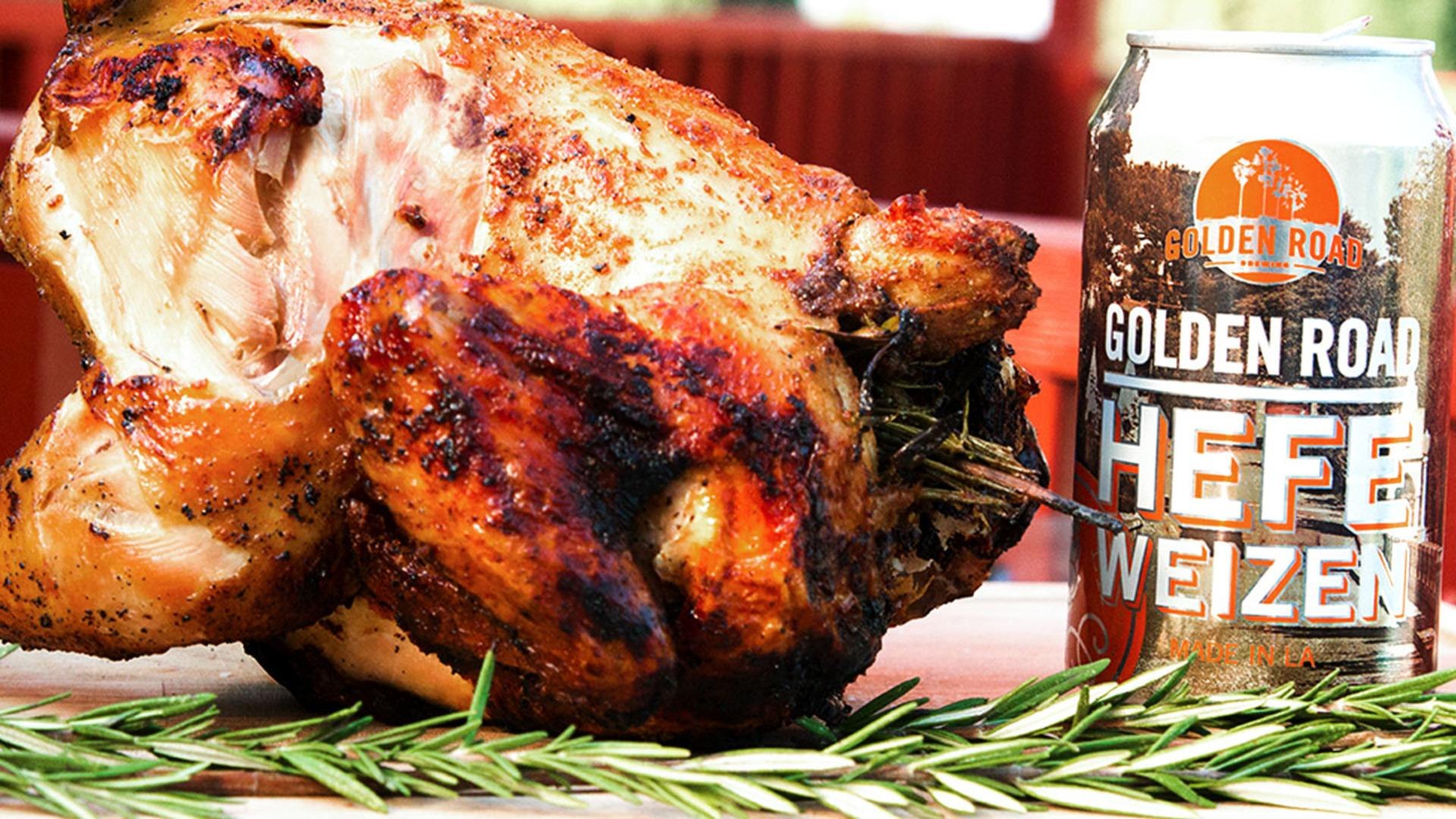 Better Than Bobby Flay Try Our Golden Road Beer Can Chicken Video Dailymotion