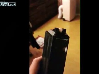 Brother shoots little sister with a BB-gun for twerking.