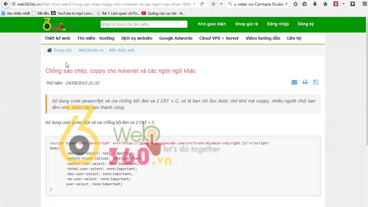 Chống sao chép, coppy nội dung website