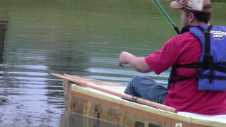 Pond Fishing with a Cardboard Boat