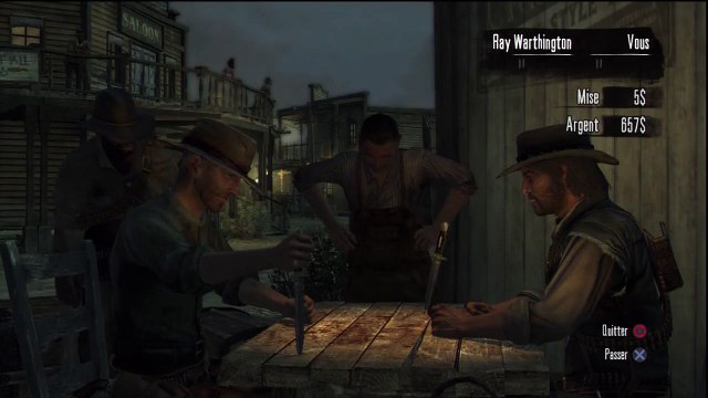 Red Dead Redemption - jeu du couteau