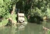 Crazy Diver trying to  Cross deep water !!! Breath taking drive really
