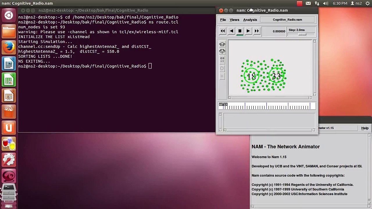 Cognitive Radio networks project output - Network simulator2 projects