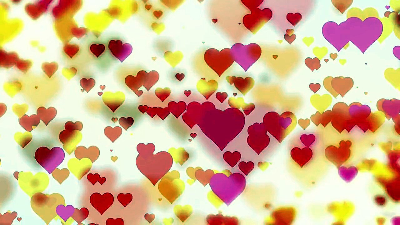 Romantic love hearts blured